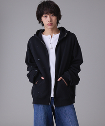 EVOLVERA（エボルヴェラー）の「Double Zip Painted Hoodie / ダブルジップペイントパーカー（パーカー）」