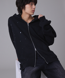 EVOLVERA（エボルヴェラー）の「Double Zip Painted Hoodie / ダブルジップペイントパーカー（パーカー）」