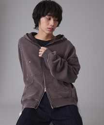 EVOLVERA（エボルヴェラー）の「Double Zip Painted Hoodie / ダブルジップペイントパーカー（パーカー）」
