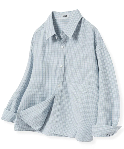 HUKE(ヒューク)の「ザ シティ チェックシャツ (スカイブルー)(シャツ/ブラウス・メンズ・その他・MEDIUM/LARGE)」の2枚目の写真