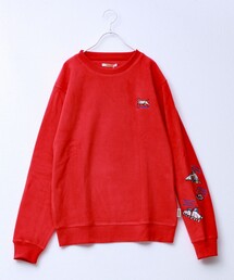 【FREDYMAC/フレディマック】ユニセックス アニマルお化け刺繍フリースクルーネック