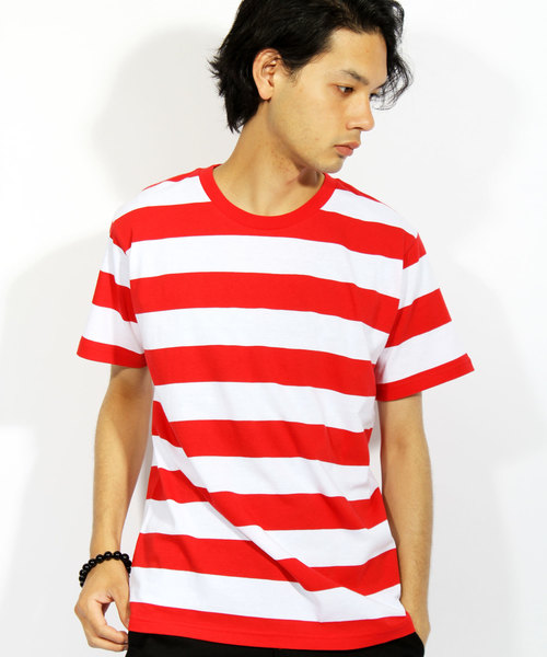 8(eight)(エイト)の「ボーダー 半袖Tシャツ(Tシャツ/カットソー・メンズ・ブラック×レッド/ブルー/ブラック×ホワイト/ブラック×グレー/ネイビー/グレー×ホワイト/レッド・LARGE/MEDIUM/SMALL)」の7枚目の写真