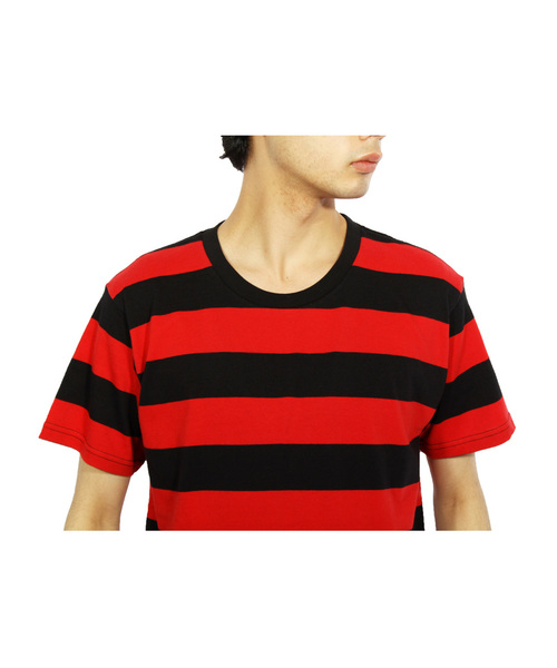 8(eight)(エイト)の「ボーダー 半袖Tシャツ(Tシャツ/カットソー・メンズ・ブラック×レッド/ブルー/ブラック×ホワイト/ブラック×グレー/ネイビー/グレー×ホワイト/レッド・LARGE/MEDIUM/SMALL)」の19枚目の写真