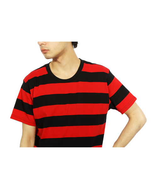 8(eight)(エイト)の「ボーダー 半袖Tシャツ(Tシャツ/カットソー・メンズ・ブラック×レッド/ブルー/ブラック×ホワイト/ブラック×グレー/ネイビー/グレー×ホワイト/レッド・LARGE/MEDIUM/SMALL)」の20枚目の写真