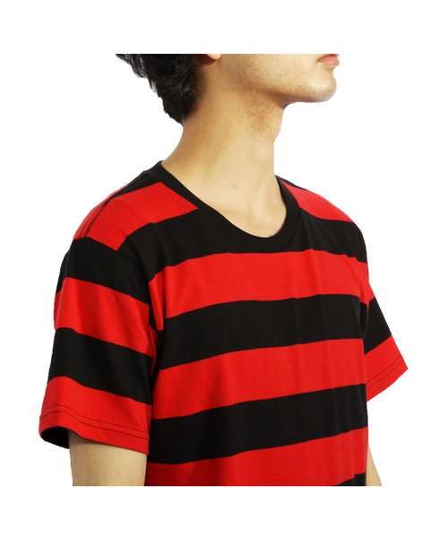 8(eight)(エイト)の「ボーダー 半袖Tシャツ(Tシャツ/カットソー・メンズ・ブラック×レッド/ブルー/ブラック×ホワイト/ブラック×グレー/ネイビー/グレー×ホワイト/レッド・LARGE/MEDIUM/SMALL)」の21枚目の写真