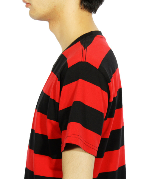 8(eight)(エイト)の「ボーダー 半袖Tシャツ(Tシャツ/カットソー・メンズ・ブラック×レッド/ブルー/ブラック×ホワイト/ブラック×グレー/ネイビー/グレー×ホワイト/レッド・LARGE/MEDIUM/SMALL)」の10枚目の写真