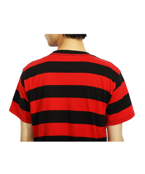 8(eight)(エイト)の「ボーダー 半袖Tシャツ(Tシャツ/カットソー・メンズ・ブラック×レッド/ブルー/ブラック×ホワイト/ブラック×グレー/ネイビー/グレー×ホワイト/レッド・LARGE/MEDIUM/SMALL)」の11枚目の写真