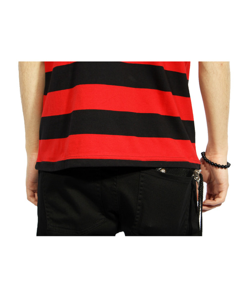 8(eight)(エイト)の「ボーダー 半袖Tシャツ(Tシャツ/カットソー・メンズ・ブラック×レッド/ブルー/ブラック×ホワイト/ブラック×グレー/ネイビー/グレー×ホワイト/レッド・LARGE/MEDIUM/SMALL)」の12枚目の写真