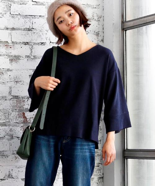 coen(コーエン)の「STフライスVネックカットソー(ブラック ⇒ WEB限定カラー)(その他トップス・レディース・アイボリー/ワイン/ブラック/ネイビー・FREE)」の15枚目の写真