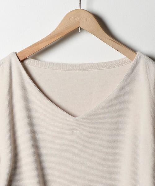 coen(コーエン)の「STフライスVネックカットソー(ブラック ⇒ WEB限定カラー)(その他トップス・レディース・アイボリー/ワイン/ブラック/ネイビー・FREE)」の7枚目の写真