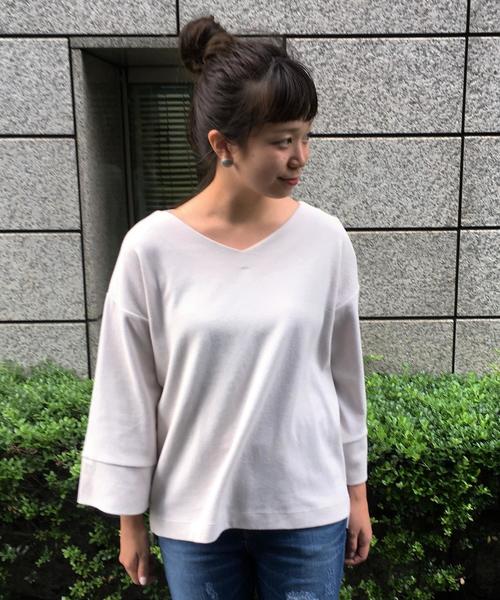 coen(コーエン)の「STフライスVネックカットソー(ブラック ⇒ WEB限定カラー)(その他トップス・レディース・アイボリー/ワイン/ブラック/ネイビー・FREE)」の11枚目の写真