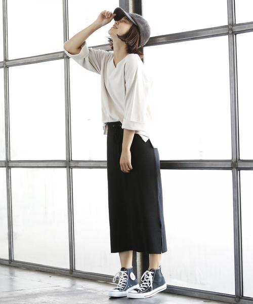 coen(コーエン)の「STフライスVネックカットソー(ブラック ⇒ WEB限定カラー)(その他トップス・レディース・アイボリー/ワイン/ブラック/ネイビー・FREE)」の20枚目の写真