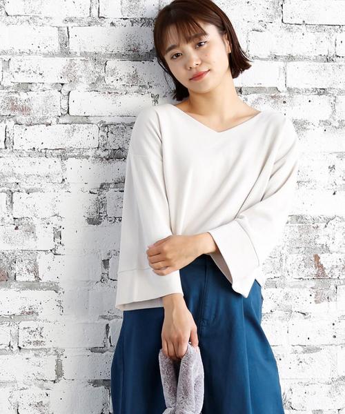 coen(コーエン)の「STフライスVネックカットソー(ブラック ⇒ WEB限定カラー)(その他トップス・レディース・アイボリー/ワイン/ブラック/ネイビー・FREE)」の21枚目の写真