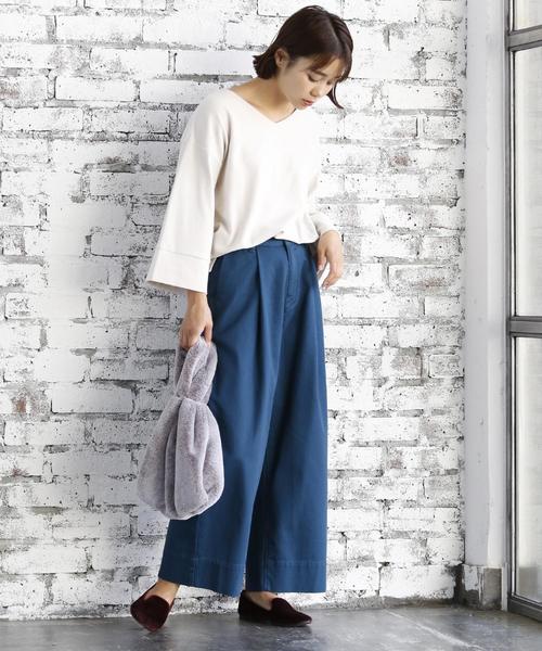 coen(コーエン)の「STフライスVネックカットソー(ブラック ⇒ WEB限定カラー)(その他トップス・レディース・アイボリー/ワイン/ブラック/ネイビー・FREE)」の22枚目の写真