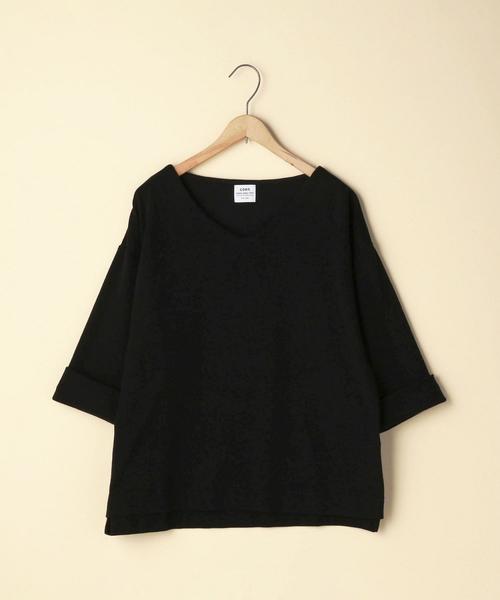 coen(コーエン)の「STフライスVネックカットソー(ブラック ⇒ WEB限定カラー)(その他トップス・レディース・アイボリー/ワイン/ブラック/ネイビー・FREE)」の17枚目の写真