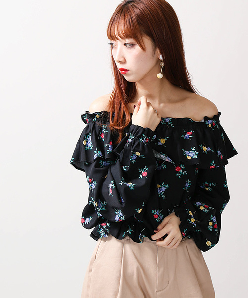 WEGO（ウィゴー）の「WEGO/フリルオフショルブラウス（シャツ/ブラウス・レディース・その他1/その他2・LARGE/MEDIUM）」の2枚目の写真