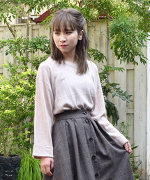 w closet | カシミヤタッチワイドリブVネックプルオーバ(ニット/セーター)