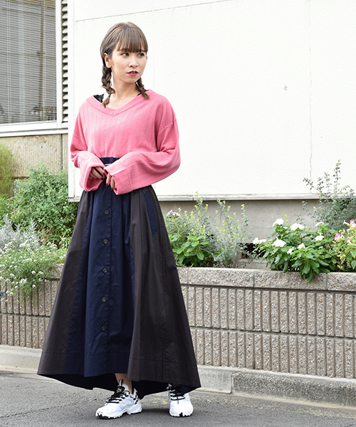 w closet(ダブルクローゼット)の「カシミヤタッチワイドリブVネックプルオーバ(ニット/セーター・レディース・ホワイト/ピンクベージュ/グレー/ピンク/チャコールグレー/ブラック・FREE)」の22枚目の写真