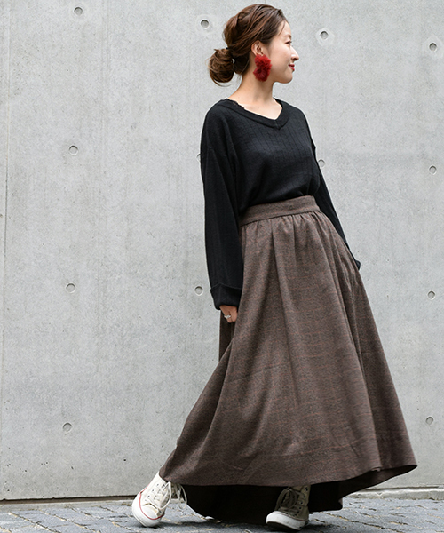 w closet(ダブルクローゼット)の「カシミヤタッチワイドリブVネックプルオーバ(ニット/セーター・レディース・ホワイト/ピンクベージュ/グレー/ピンク/チャコールグレー/ブラック・FREE)」の16枚目の写真