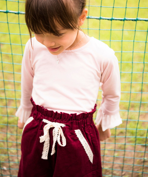 Catherine Cottage(キャサリンコテージ)の「袖口チュールフリル長袖カットソー(Tシャツ/カットソー・キッズ・ベージュ/ピンク/ネイビー・120/140/110/130)」の6枚目の写真