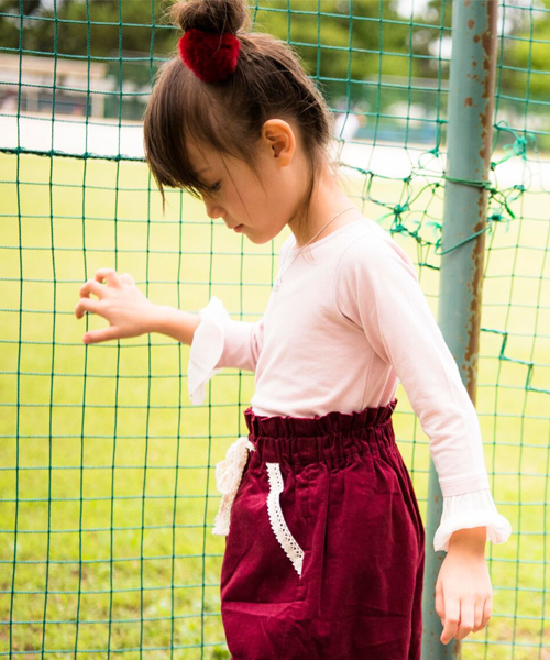 Catherine Cottage(キャサリンコテージ)の「袖口チュールフリル長袖カットソー(Tシャツ/カットソー・キッズ・ベージュ/ピンク/ネイビー・120/140/110/130)」の8枚目の写真