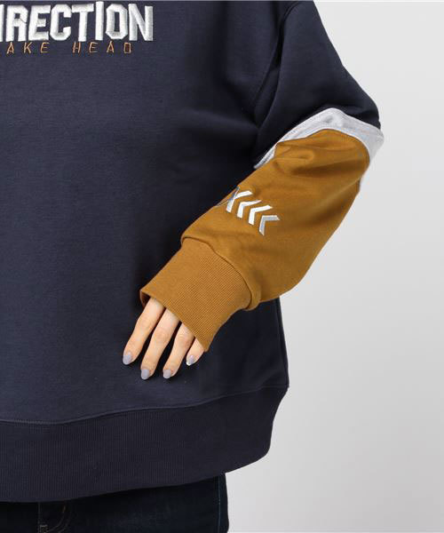 DOUBLE NAME（ダブルネーム）の「配色ロゴ裏毛プルオーバー（Tシャツ/カットソー・レディース・ネイビー/グリーン/オフホワイト・FREE）」の6枚目の写真