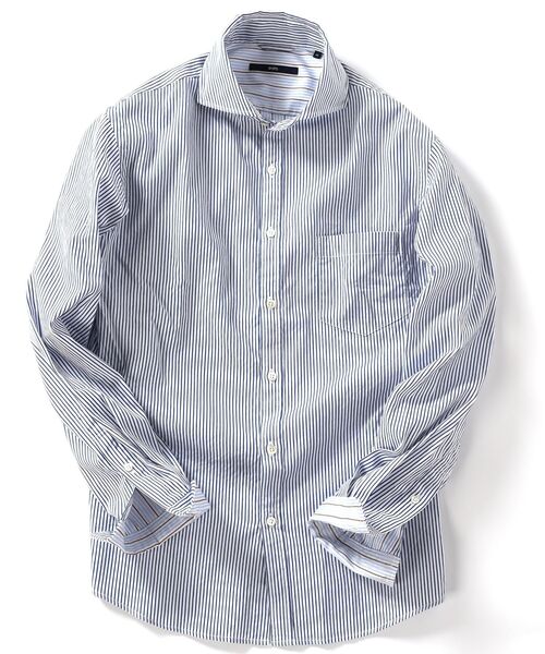 SHIPS（シップス）の「SC: ドビー織り ロンドンストライプ セミワイドカラー シャツ（シャツ/ブラウス・メンズ・ライトブルー/ネイビー/ブルー系その他/ホワイト・SMALL/MEDIUM/LARGE/X-LARGE）」の3枚目の写真