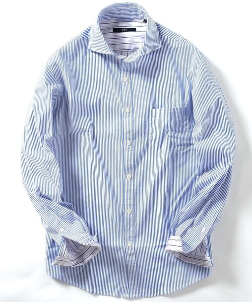 SHIPS（シップス）の「SC: ドビー織り ロンドンストライプ セミワイドカラー シャツ（シャツ/ブラウス・メンズ・ライトブルー/ネイビー/ブルー系その他/ホワイト・SMALL/MEDIUM/LARGE/X-LARGE）」の2枚目の写真