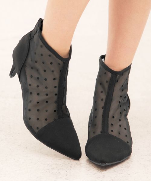 KOBE LETTUCE（コウベレタス）の「キトゥンヒールショートブーツ（ブーツ・レディース・ブラック/ブラック系その他/グレー・LL/L/M/S）」の9枚目の写真