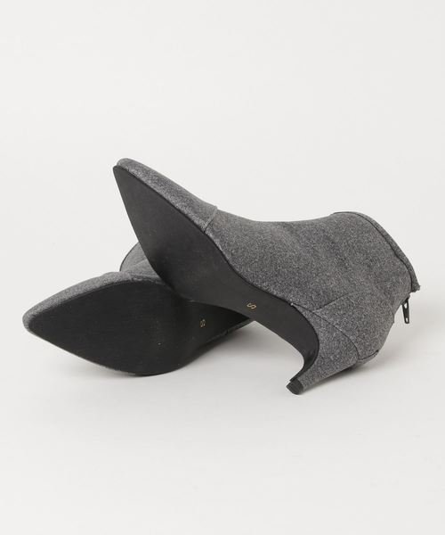 KOBE LETTUCE（コウベレタス）の「キトゥンヒールショートブーツ（ブーツ・レディース・ブラック/ブラック系その他/グレー・LL/L/M/S）」の5枚目の写真