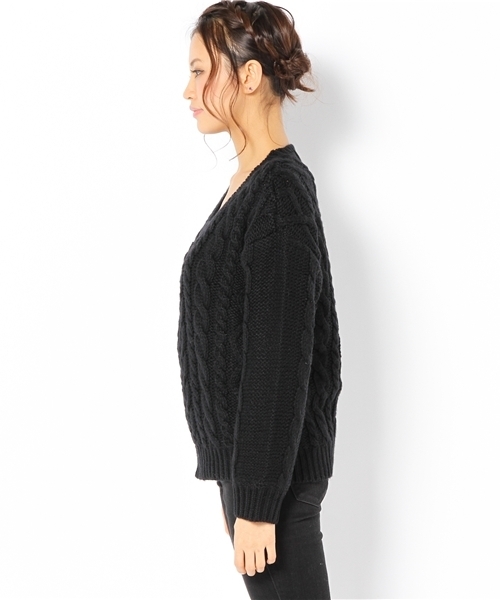 Another Edition（アナザーエディション）の「AE[A]HAND CABLE PO（ニット/セーター・レディース・オレンジ/ベージュ/オフホワイト/ブラック・フリー）」の6枚目の写真