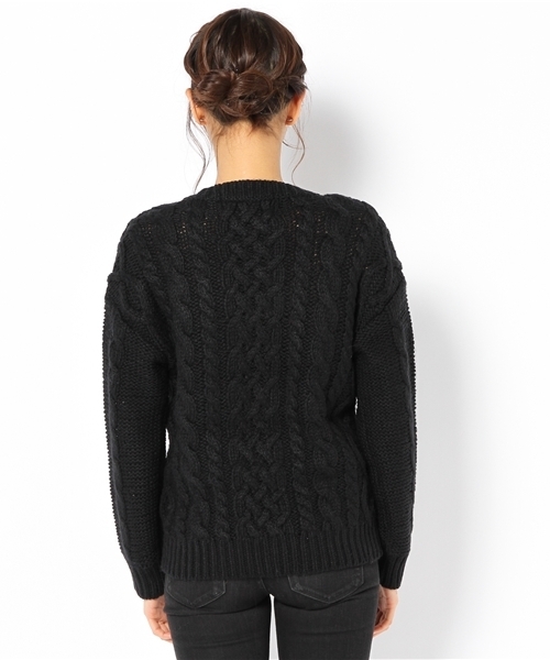 Another Edition（アナザーエディション）の「AE[A]HAND CABLE PO（ニット/セーター・レディース・オレンジ/ベージュ/オフホワイト/ブラック・フリー）」の7枚目の写真