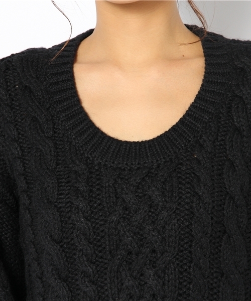 Another Edition（アナザーエディション）の「AE[A]HAND CABLE PO（ニット/セーター・レディース・オレンジ/ベージュ/オフホワイト/ブラック・フリー）」の8枚目の写真