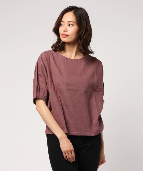 FELLINI（フェリーニ）の「コットンスラブドルマンスリーブプルオーバー（シャツ/ブラウス・レディース・イエロー/オフホワイト/ブラウン/ダークグレー・ONE SIZE）」の14枚目の写真