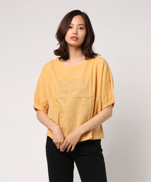 FELLINI（フェリーニ）の「コットンスラブドルマンスリーブプルオーバー（シャツ/ブラウス・レディース・イエロー/オフホワイト/ブラウン/ダークグレー・ONE SIZE）」の13枚目の写真