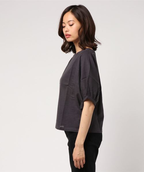 FELLINI（フェリーニ）の「コットンスラブドルマンスリーブプルオーバー（シャツ/ブラウス・レディース・イエロー/オフホワイト/ブラウン/ダークグレー・ONE SIZE）」の6枚目の写真