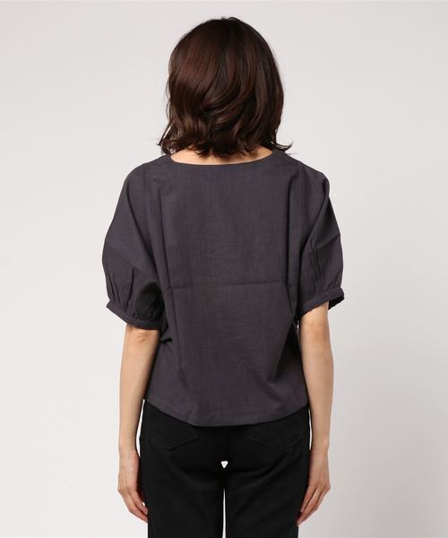 FELLINI（フェリーニ）の「コットンスラブドルマンスリーブプルオーバー（シャツ/ブラウス・レディース・イエロー/オフホワイト/ブラウン/ダークグレー・ONE SIZE）」の5枚目の写真