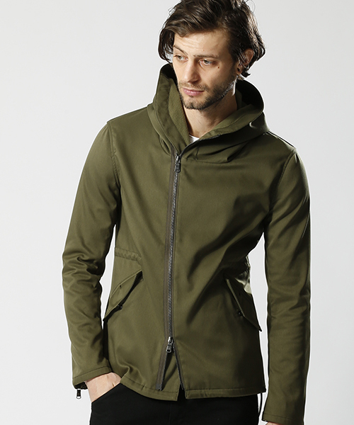 wjk（ダヴルジェイケイ）の「mj5473-short mods(back fleece)　モッズコート（モッズコート・メンズ・ベージュ/ライトグレー/ブラック/カーキ・L/M/XL/S）」の4枚目の写真