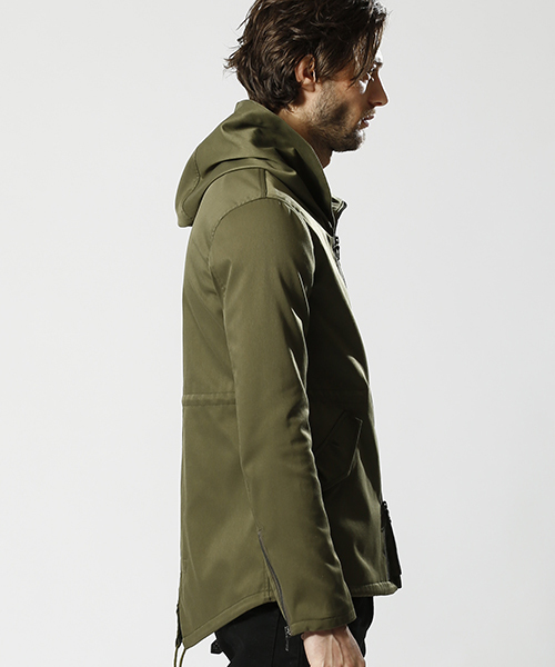 wjk（ダヴルジェイケイ）の「mj5473-short mods(back fleece)　モッズコート（モッズコート・メンズ・ベージュ/ライトグレー/ブラック/カーキ・L/M/XL/S）」の6枚目の写真