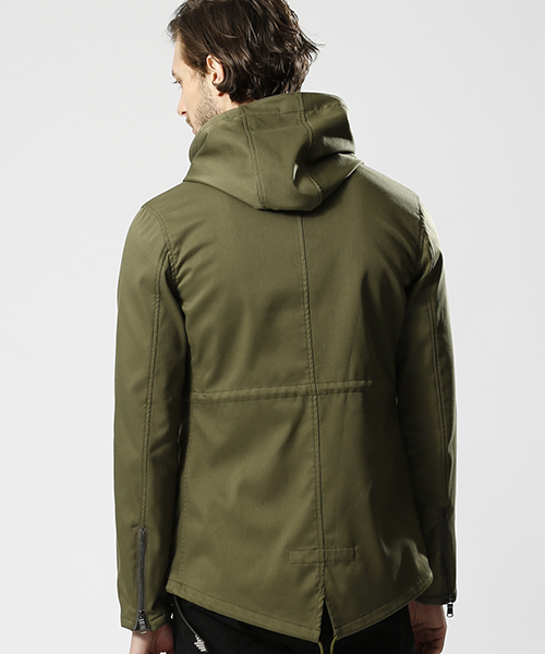 wjk（ダヴルジェイケイ）の「mj5473-short mods(back fleece)　モッズコート（モッズコート・メンズ・ベージュ/ライトグレー/ブラック/カーキ・L/M/XL/S）」の7枚目の写真