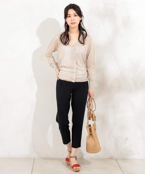 un dix cors（アンディコール）の「【5色展開】ドライタッチテーパードパンツ（その他パンツ・レディース・ライトグレー/ブラック/ブラウン/ベージュ/ネイビー・SMALL/MEDIUM）」の2枚目の写真