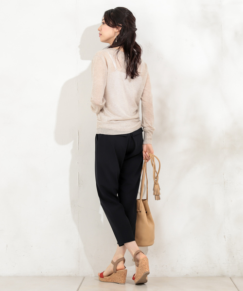 un dix cors（アンディコール）の「【5色展開】ドライタッチテーパードパンツ（その他パンツ・レディース・ライトグレー/ブラック/ブラウン/ベージュ/ネイビー・SMALL/MEDIUM）」の7枚目の写真