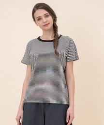 W ストライプTシャツ
