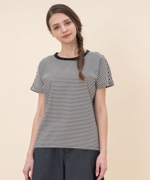AIGLE(エーグル)の「W ストライプTシャツ(Tシャツ/カットソー・レディース・ダークネイビー/ライトブルー/マジェンタ・38/40/36)」の3枚目の写真