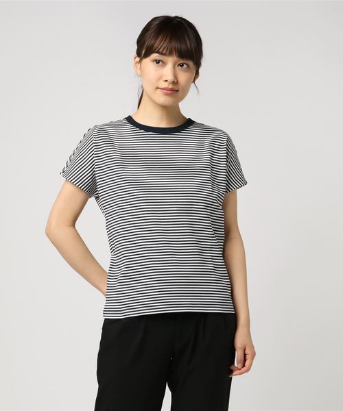 AIGLE(エーグル)の「W ストライプTシャツ(Tシャツ/カットソー・レディース・ダークネイビー/ライトブルー/マジェンタ・38/40/36)」の6枚目の写真