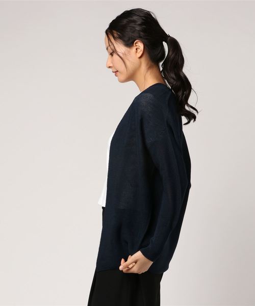 RIVE DROITE（リヴドロワ）の「ホールガーメント背抜けカーディガン（ニット/セーター・レディース・マスタード/ピンクベージュ/ネイビー/ホワイト・FREE）」の5枚目の写真