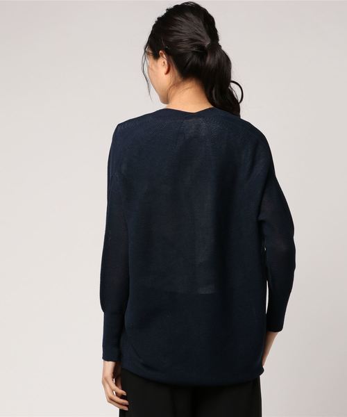 RIVE DROITE（リヴドロワ）の「ホールガーメント背抜けカーディガン（ニット/セーター・レディース・マスタード/ピンクベージュ/ネイビー/ホワイト・FREE）」の6枚目の写真