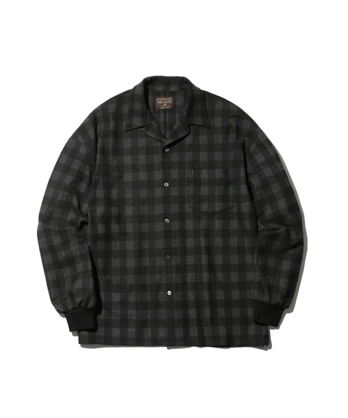 MR.OLIVE（ミスターオリーブ）の「STRETCH T/R BOX CHECK / BIG SILHOUETTE RIB CUFFS SHIRT（シャツ/ブラウス・メンズ・ネイビー/ワインレッド・SMALL/MEDIUM/LARGE）」の4枚目の写真
