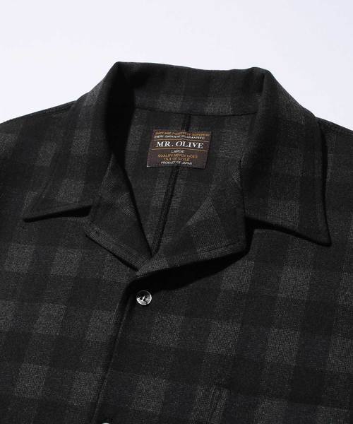 MR.OLIVE（ミスターオリーブ）の「STRETCH T/R BOX CHECK / BIG SILHOUETTE RIB CUFFS SHIRT（シャツ/ブラウス・メンズ・ネイビー/ワインレッド・SMALL/MEDIUM/LARGE）」の6枚目の写真