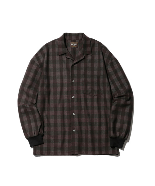 MR.OLIVE（ミスターオリーブ）の「STRETCH T/R BOX CHECK / BIG SILHOUETTE RIB CUFFS SHIRT（シャツ/ブラウス・メンズ・ネイビー/ワインレッド・SMALL/MEDIUM/LARGE）」の10枚目の写真